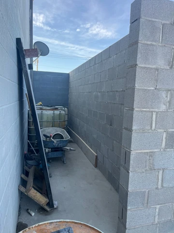 CMU block wall construction on a commercial project in Richardson, TX