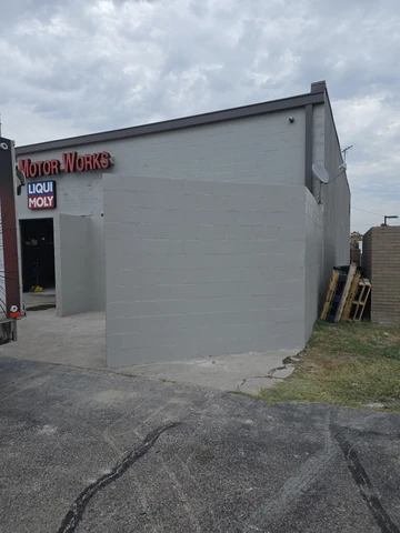 Finished masonry screen wall at a DFW commercial property