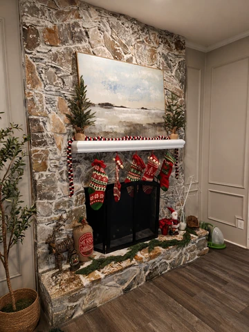 Stone fireplace refresh in a Richardson, TX living room
